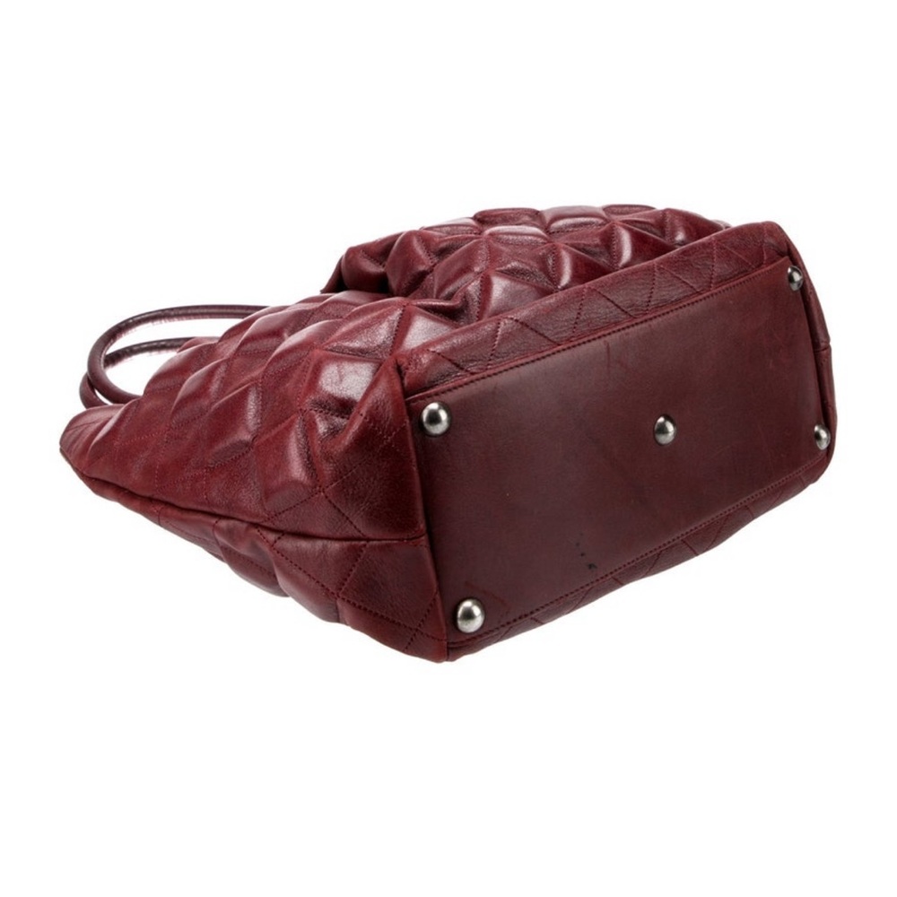 CHANEL Deep Red Quilted Tote - Picture 5 of 7